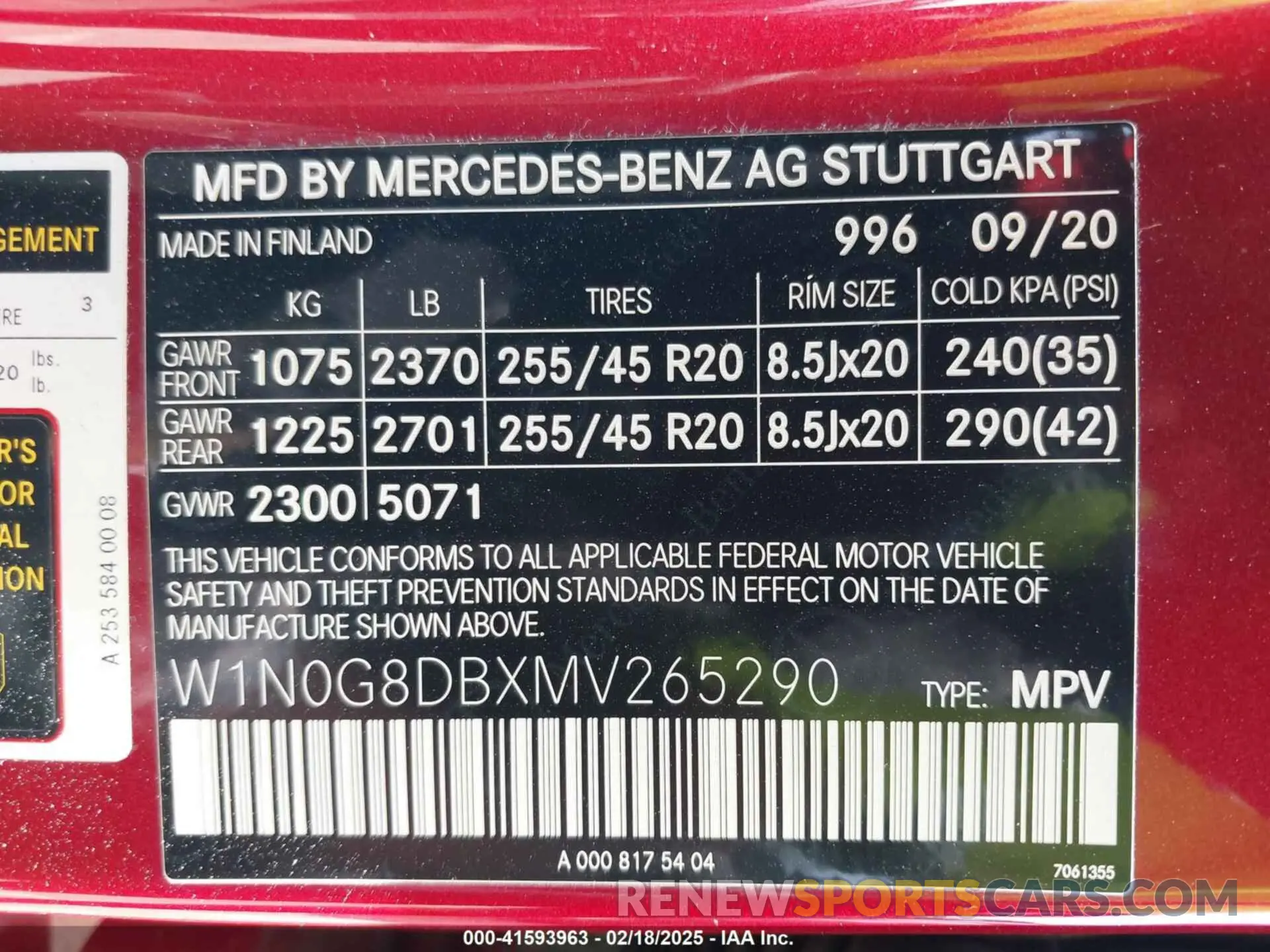 9 Photograph of a damaged car W1N0G8DBXMV265290 MERCEDES-BENZ GLC 300 2021