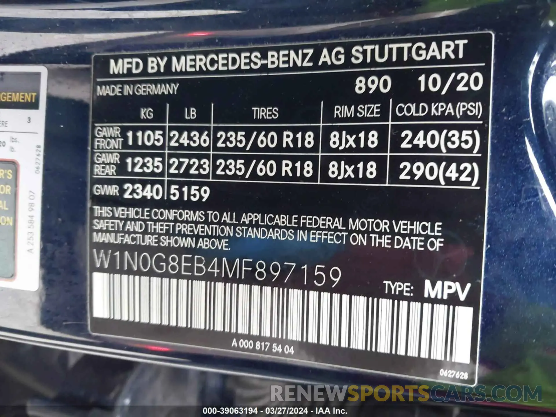 9 Photograph of a damaged car W1N0G8EB4MF897159 MERCEDES-BENZ GLC 300 2021