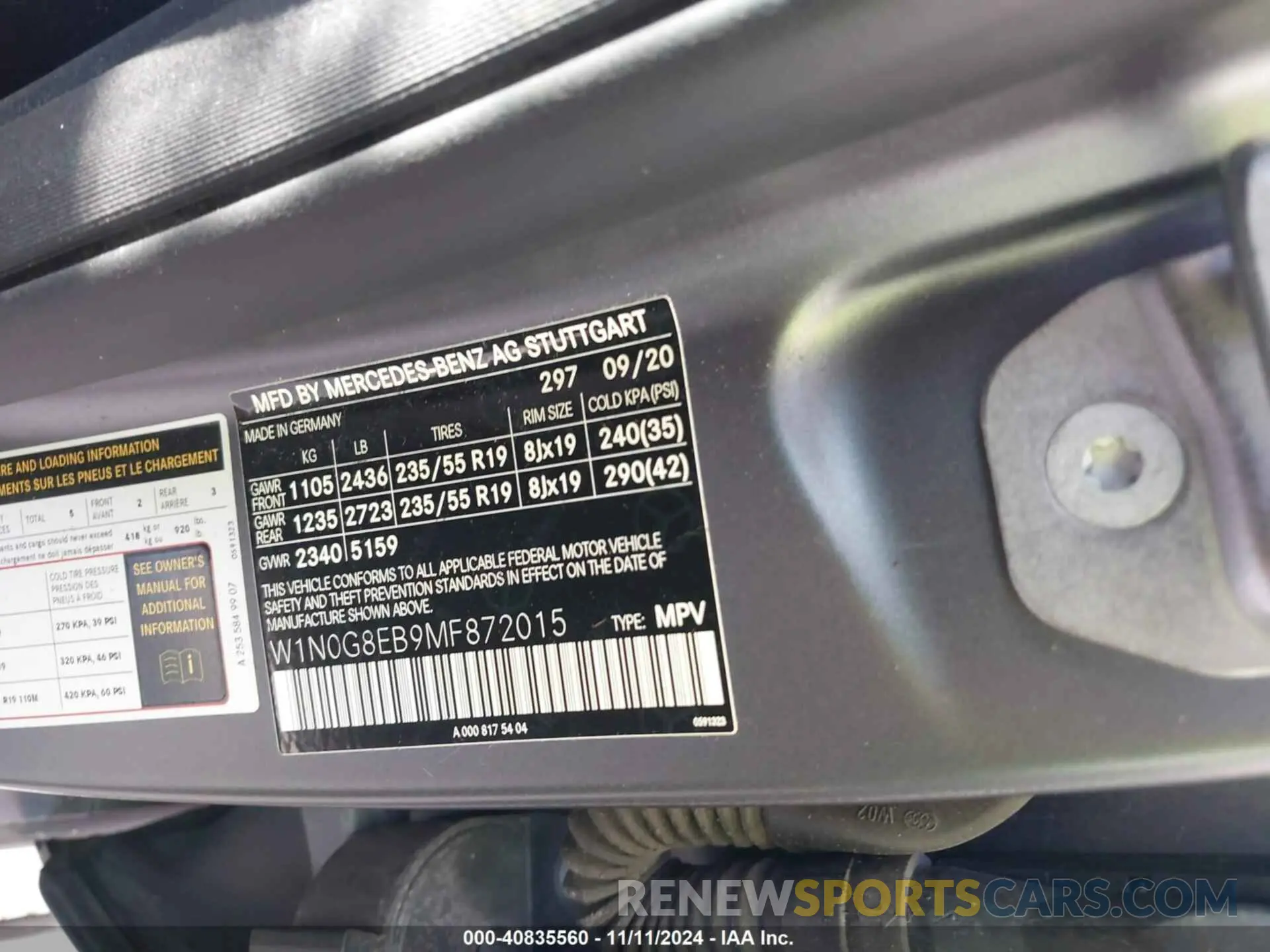 9 Photograph of a damaged car W1N0G8EB9MF872015 MERCEDES-BENZ GLC 300 2021