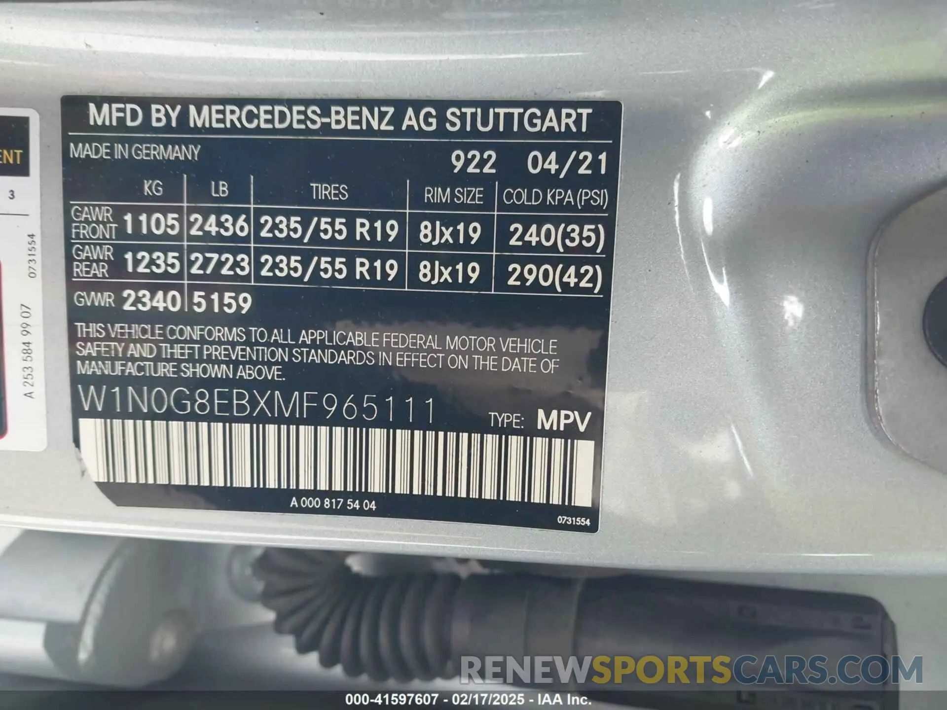 9 Photograph of a damaged car W1N0G8EBXMF965111 MERCEDES-BENZ GLC 300 2021