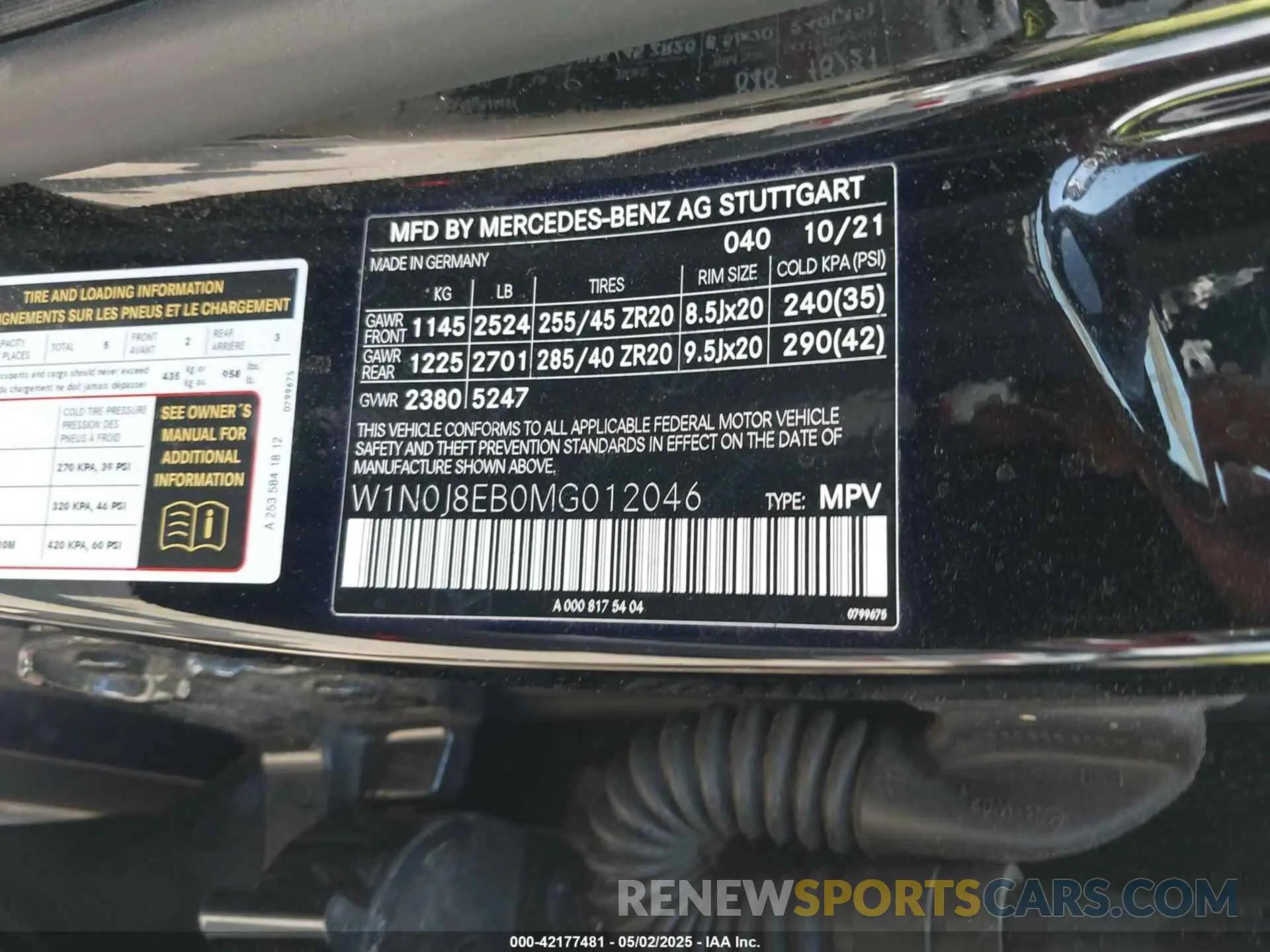 9 Photograph of a damaged car W1N0J8EB0MG012046 MERCEDES-BENZ GLC 300 2021