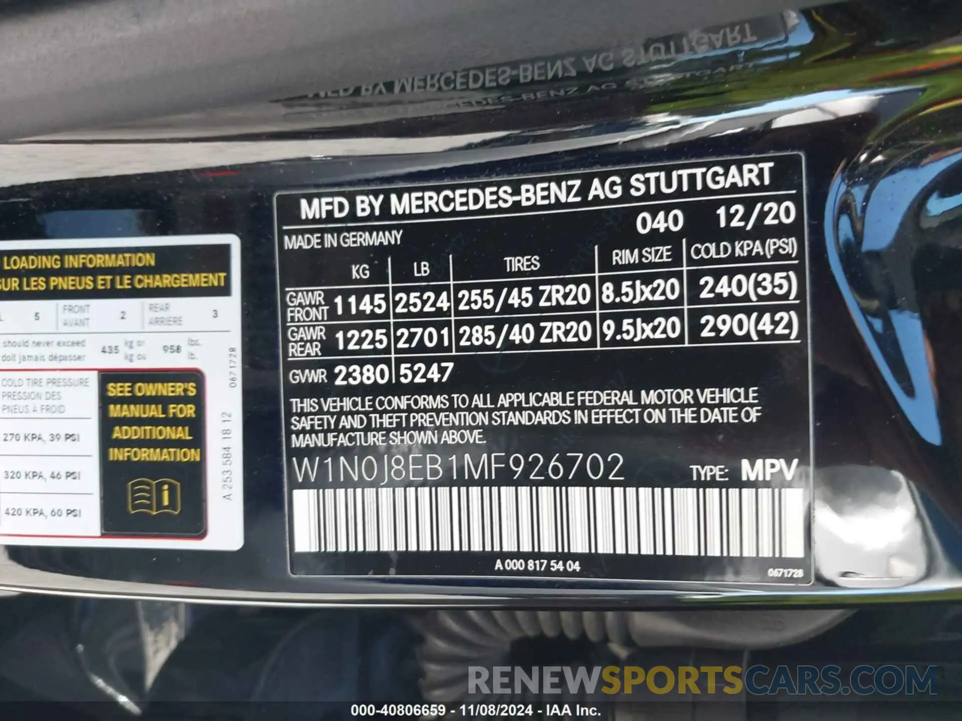 9 Photograph of a damaged car W1N0J8EB1MF926702 MERCEDES-BENZ GLC 300 2021