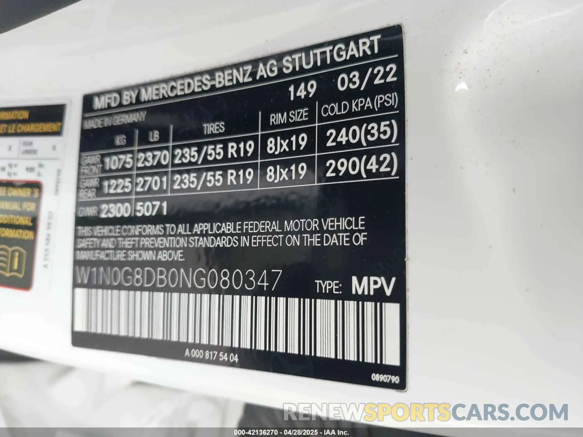 9 Photograph of a damaged car W1N0G8DB0NG080347 MERCEDES-BENZ GLC 300 2022