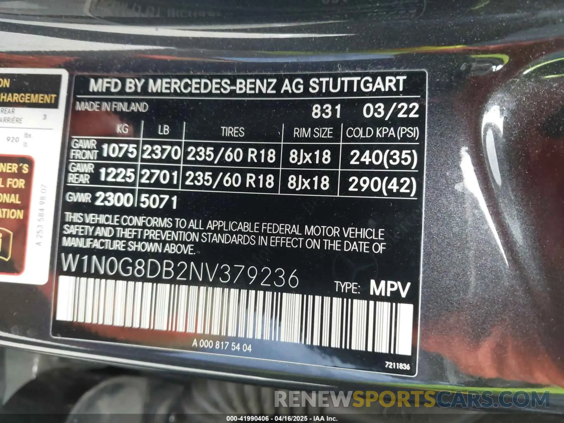 9 Photograph of a damaged car W1N0G8DB2NV379236 MERCEDES-BENZ GLC 300 2022