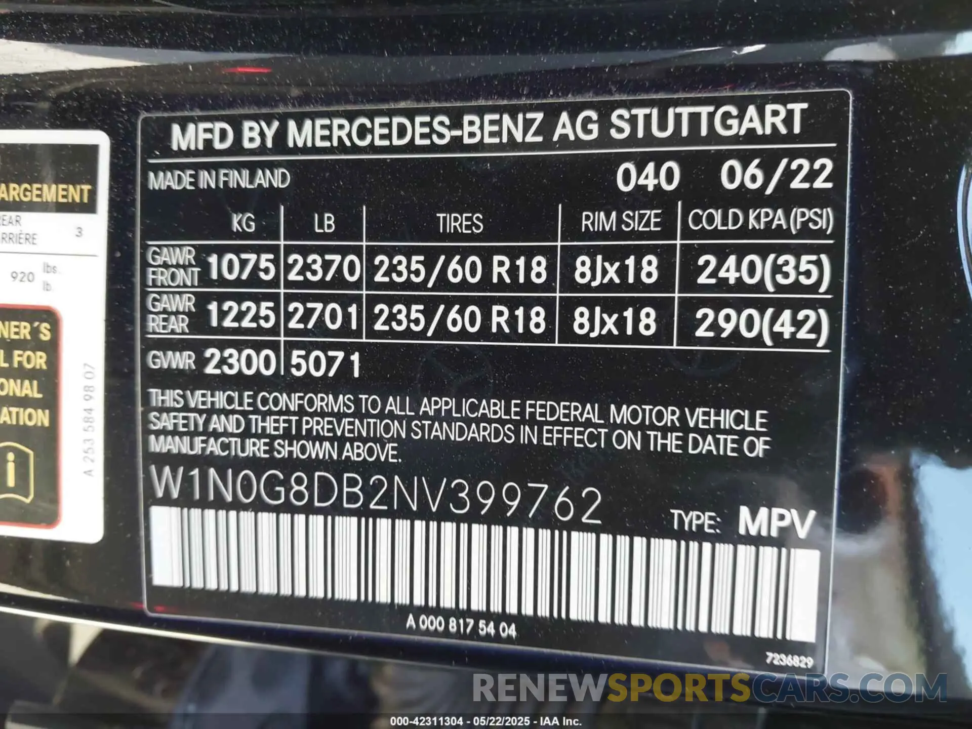 9 Photograph of a damaged car W1N0G8DB2NV399762 MERCEDES-BENZ GLC 300 2022