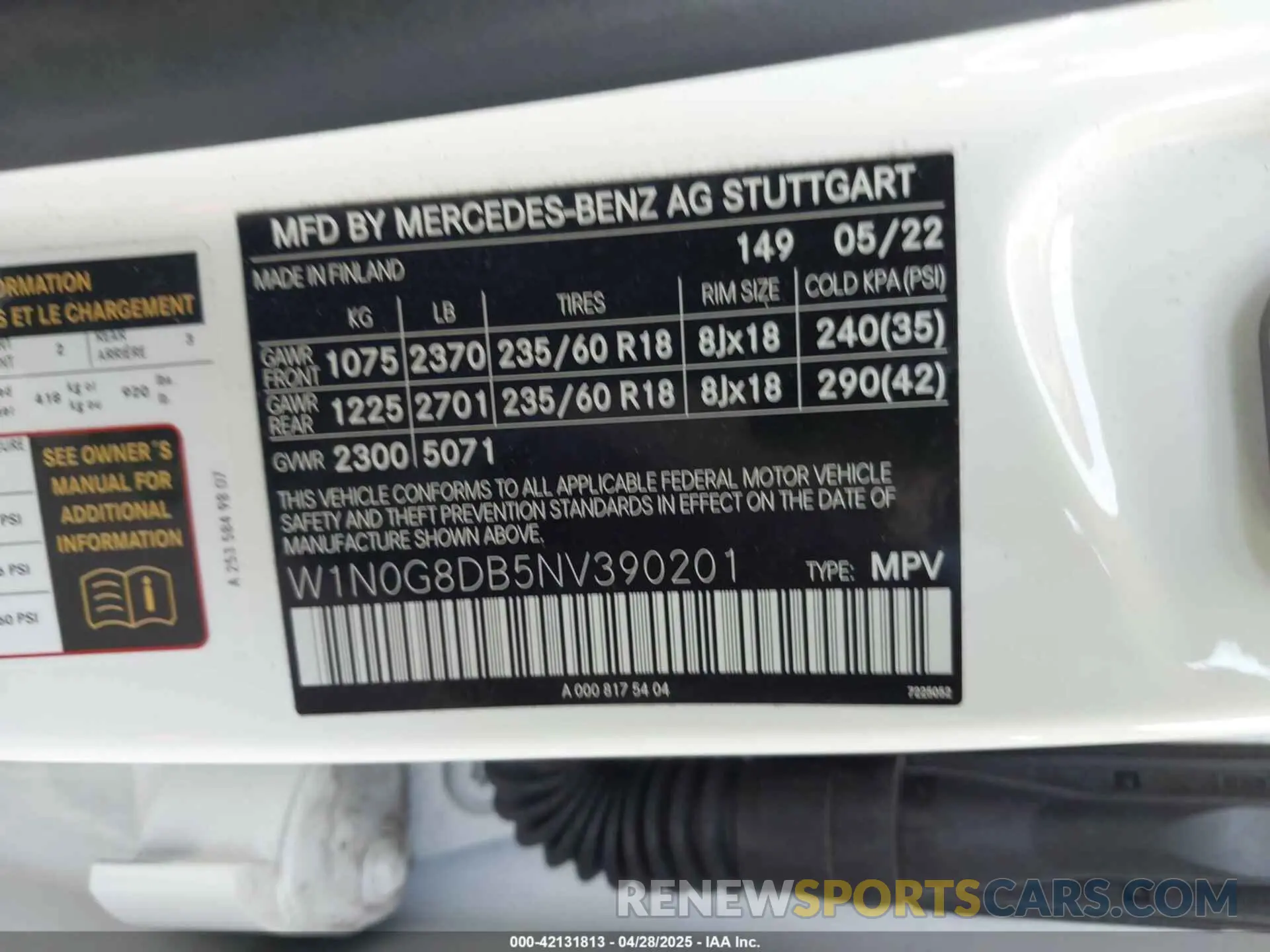 9 Photograph of a damaged car W1N0G8DB5NV390201 MERCEDES-BENZ GLC 300 2022