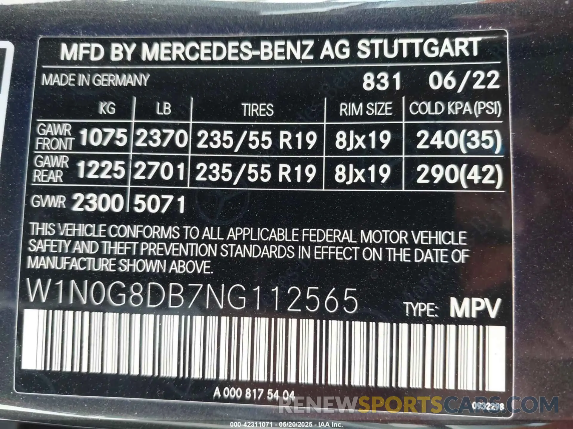 9 Photograph of a damaged car W1N0G8DB7NG112565 MERCEDES-BENZ GLC 300 2022
