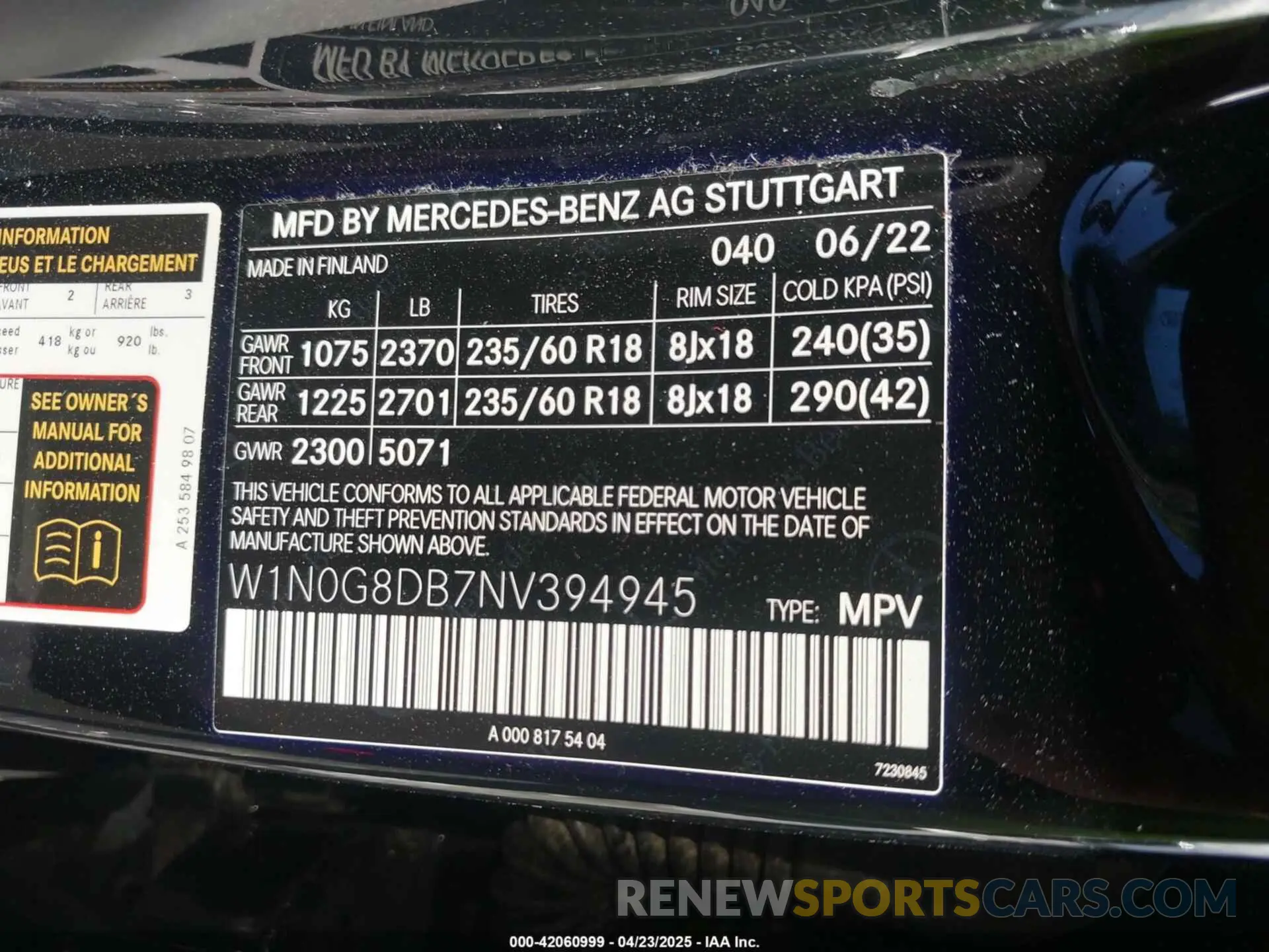 9 Photograph of a damaged car W1N0G8DB7NV394945 MERCEDES-BENZ GLC 300 2022