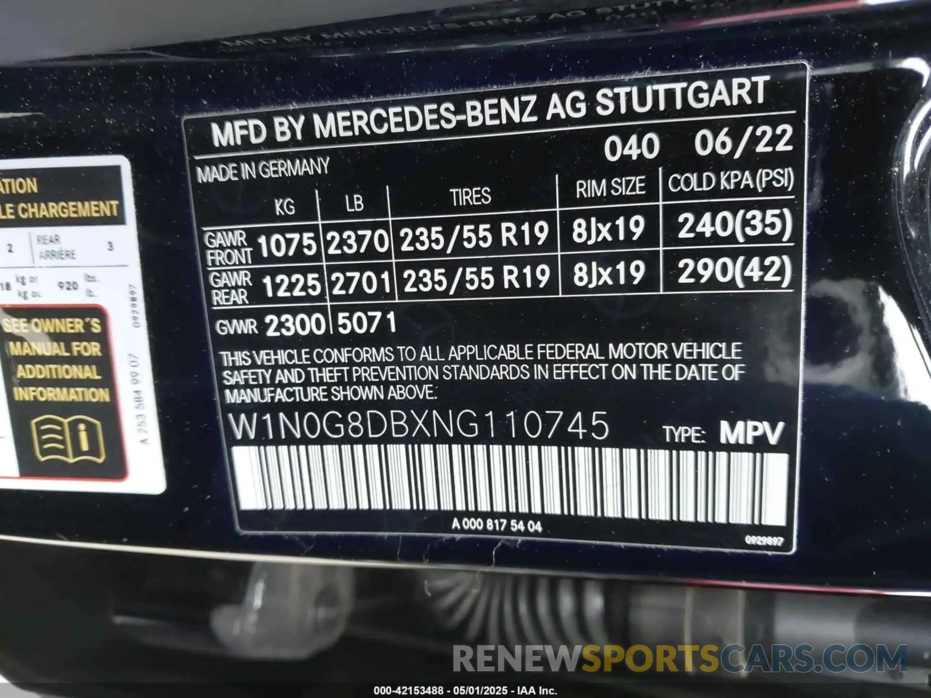 9 Photograph of a damaged car W1N0G8DBXNG110745 MERCEDES-BENZ GLC 300 2022