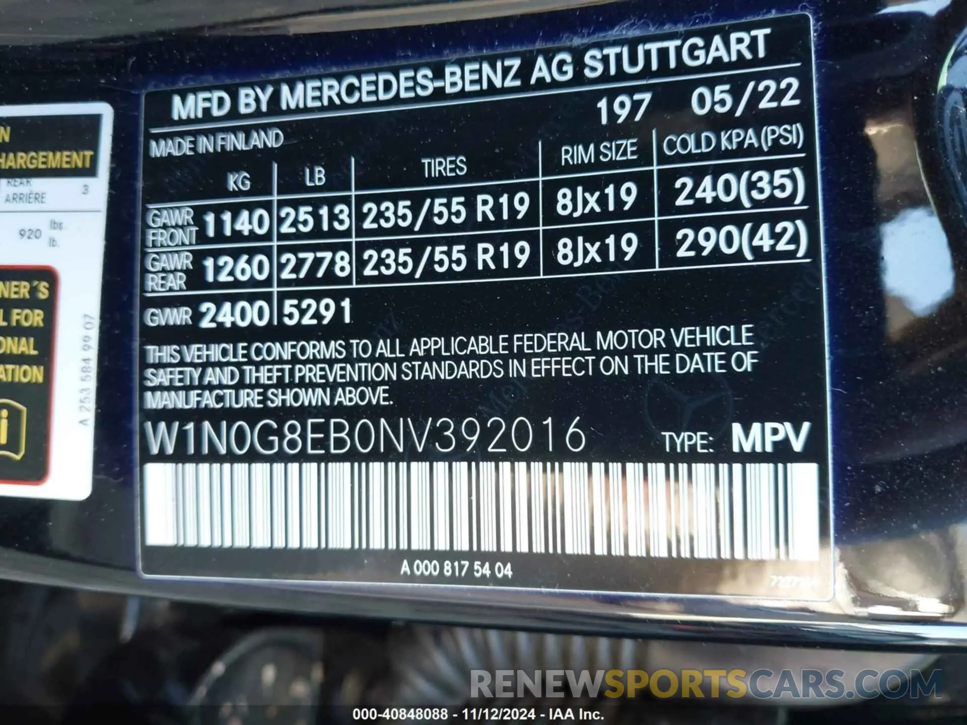 9 Photograph of a damaged car W1N0G8EB0NV392016 MERCEDES-BENZ GLC 300 2022