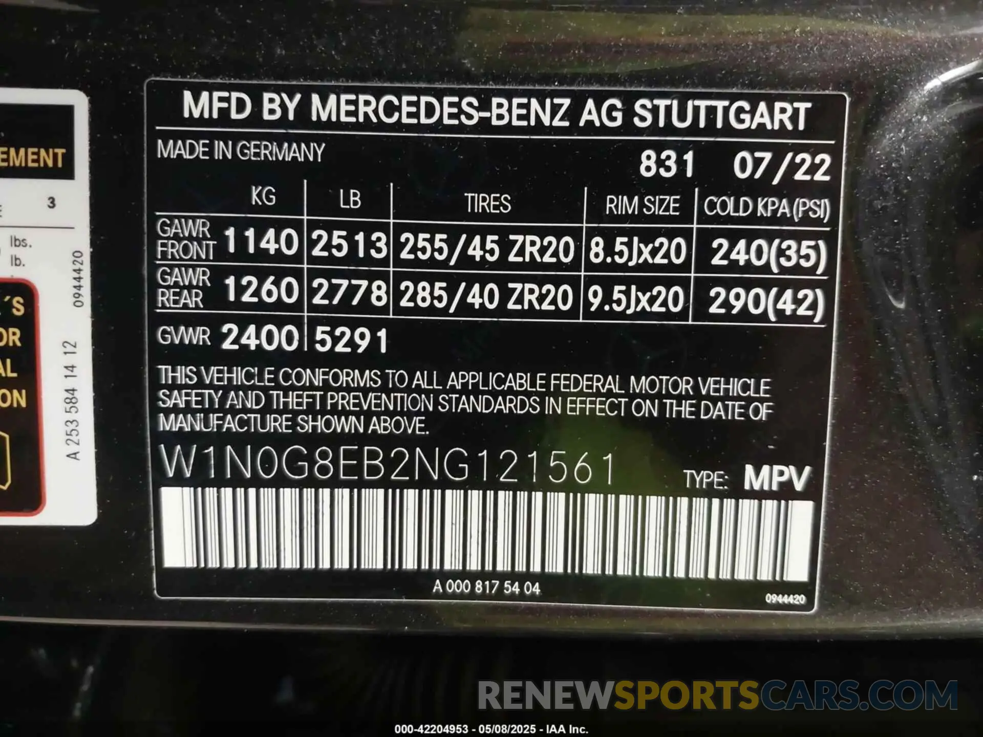 9 Photograph of a damaged car W1N0G8EB2NG121561 MERCEDES-BENZ GLC 300 2022