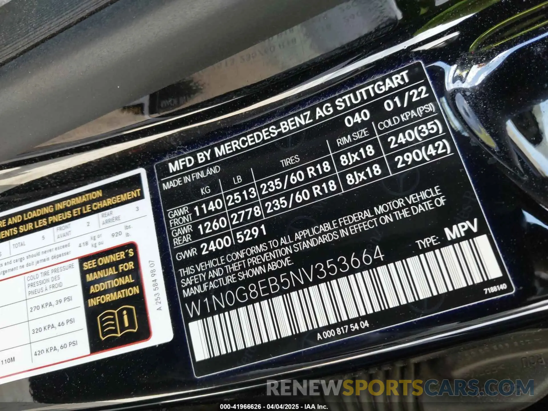 9 Photograph of a damaged car W1N0G8EB5NV353664 MERCEDES-BENZ GLC 300 2022