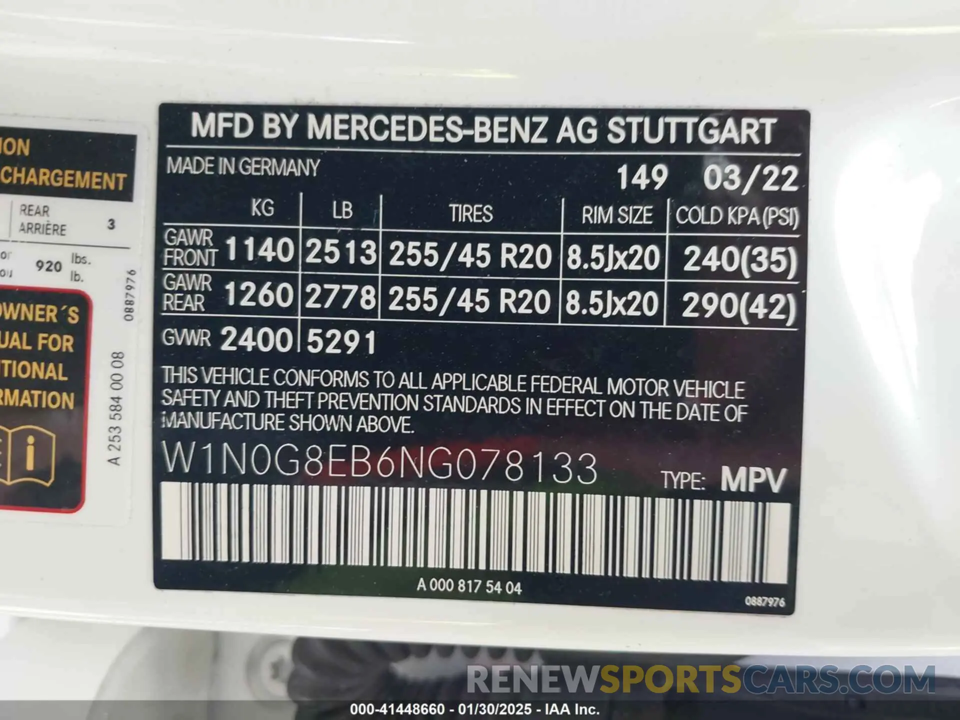 9 Photograph of a damaged car W1N0G8EB6NG078133 MERCEDES-BENZ GLC 300 2022