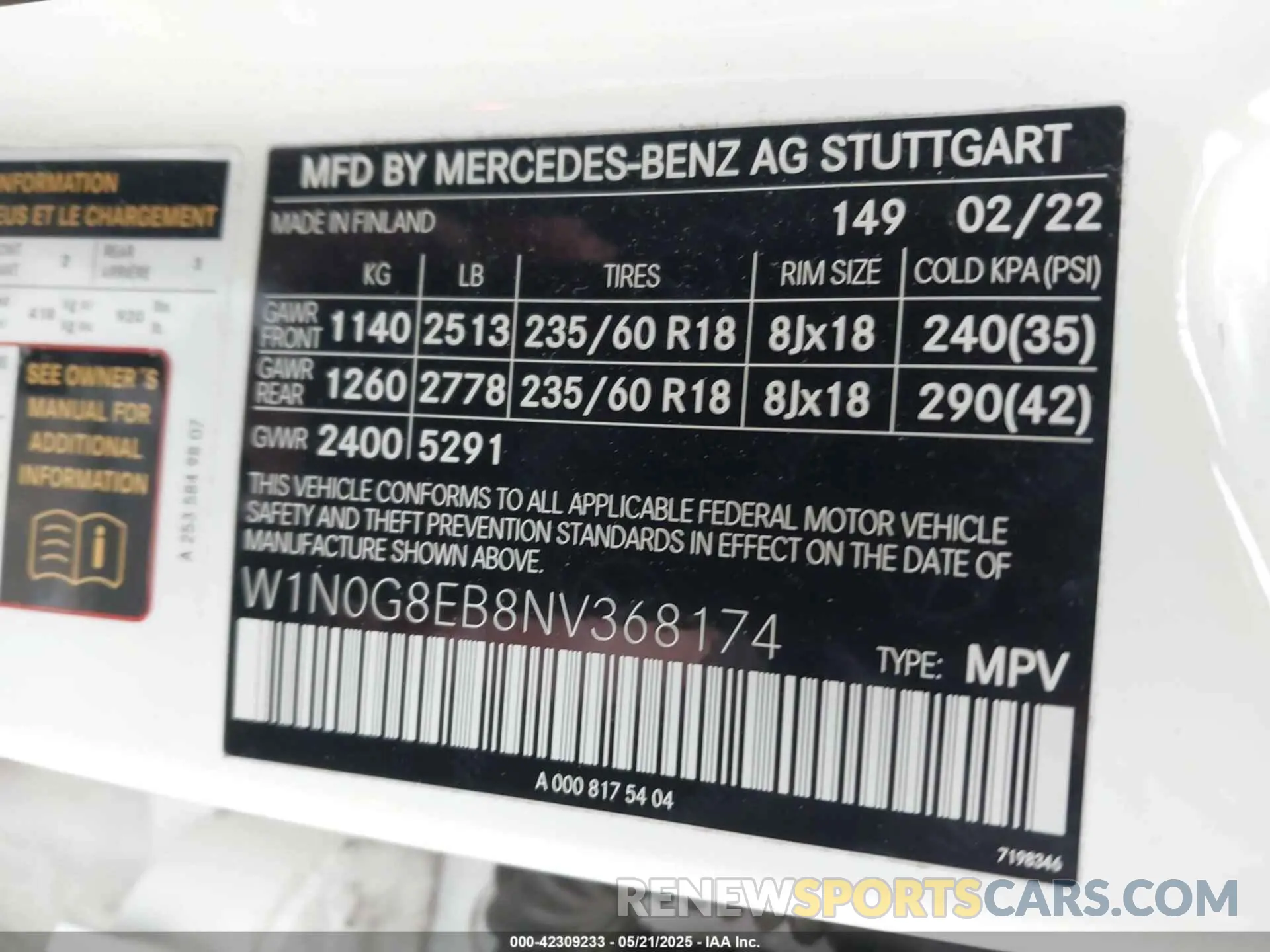 9 Photograph of a damaged car W1N0G8EB8NV368174 MERCEDES-BENZ GLC 300 2022