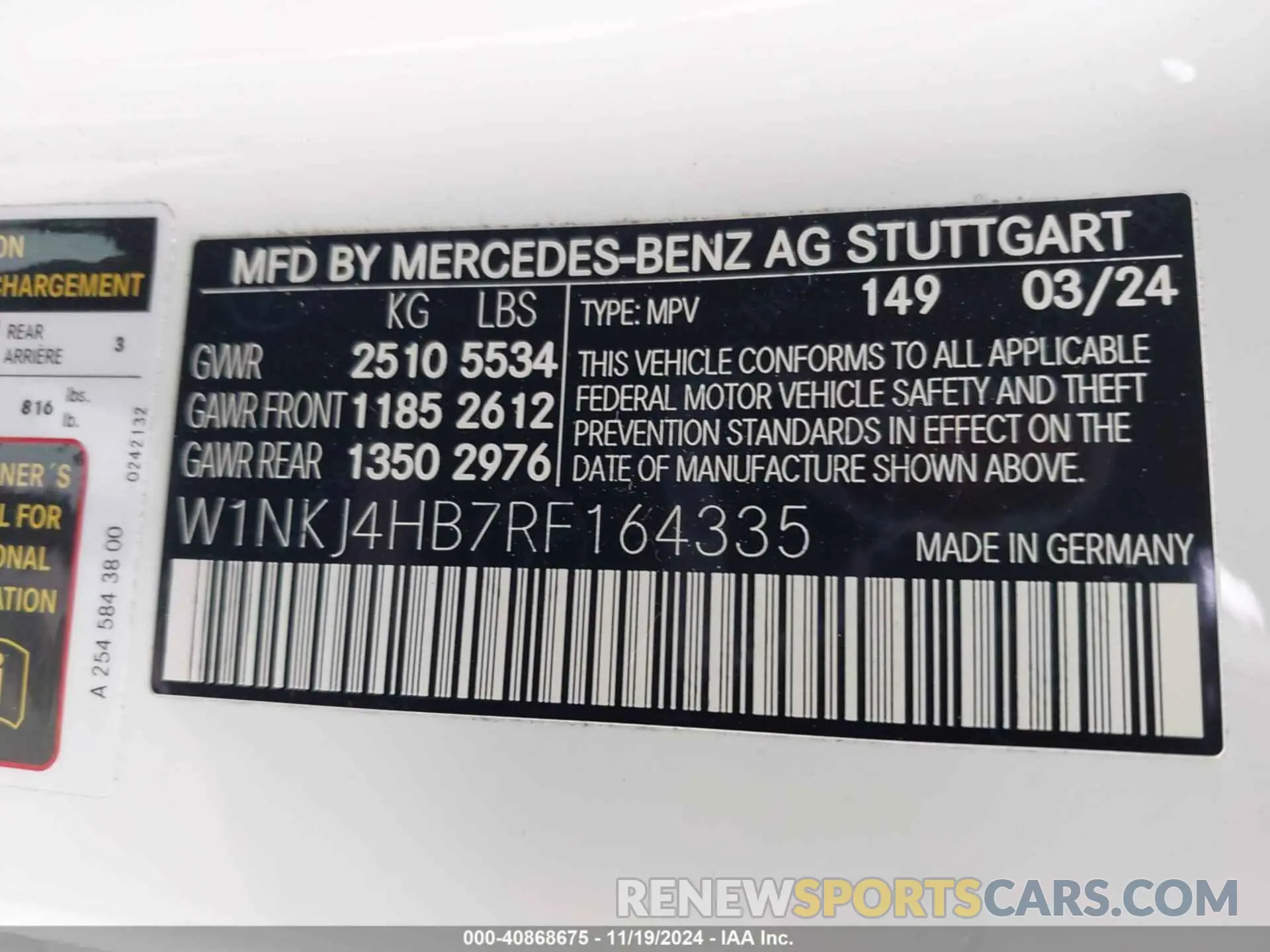 9 Photograph of a damaged car W1NKJ4HB7RF164335 MERCEDES-BENZ GLC 300 2024