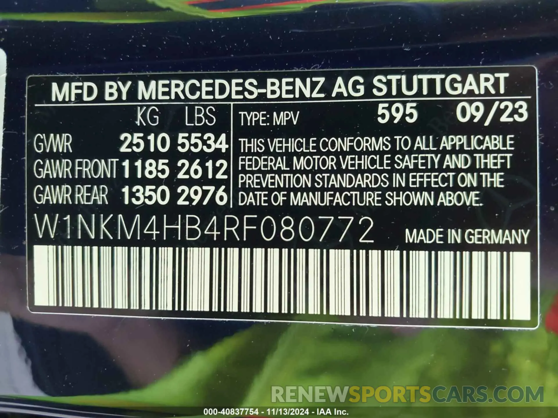 9 Photograph of a damaged car W1NKM4HB4RF080772 MERCEDES-BENZ GLC 300 2024
