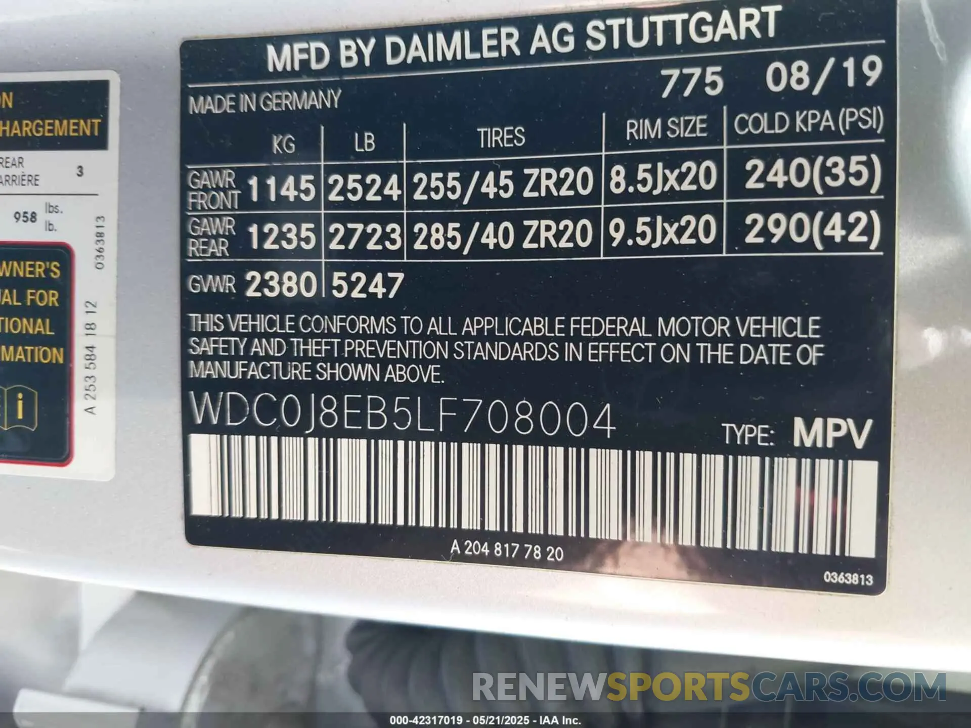 9 Photograph of a damaged car WDC0J8EB5LF708004 MERCEDES-BENZ GLC 300 COUPE 2020