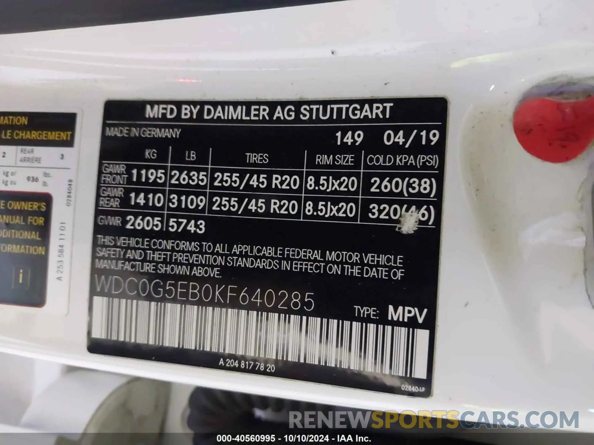 9 Photograph of a damaged car WDC0G5EB0KF640285 MERCEDES-BENZ GLC 350E 2019