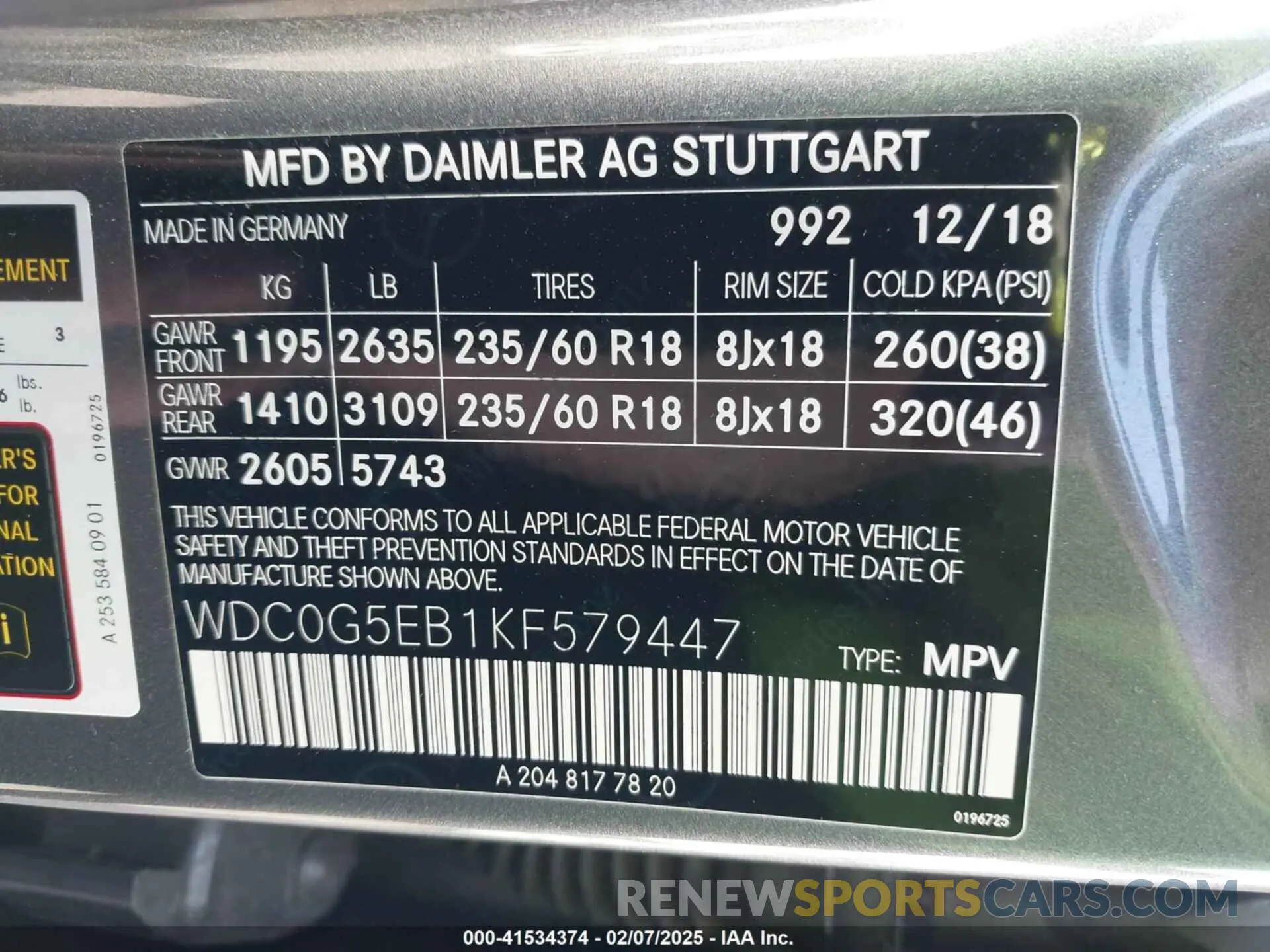 11 Photograph of a damaged car WDC0G5EB1KF579447 MERCEDES-BENZ GLC 350E 2019