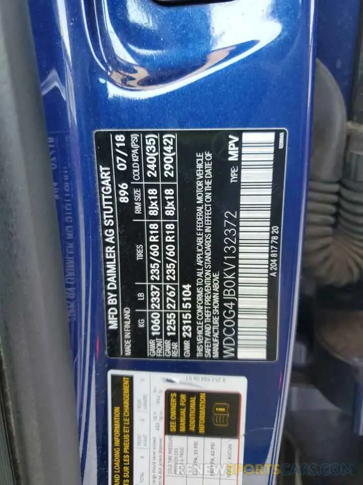 15 Photograph of a damaged car WDC0G4JB0KV132372 MERCEDES-BENZ GLC-CLASS 2019