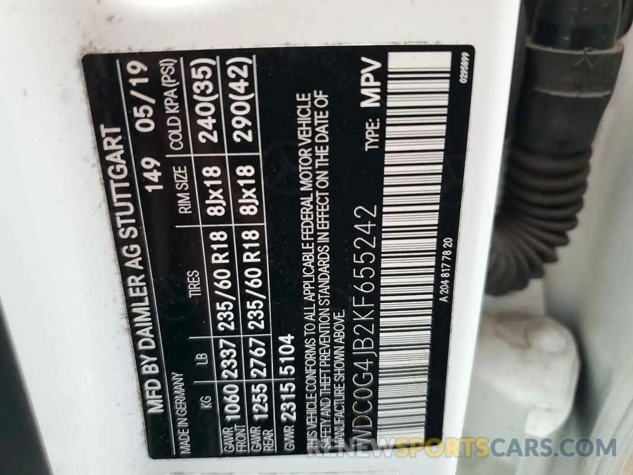 13 Photograph of a damaged car WDC0G4JB2KF655242 MERCEDES-BENZ GLC-CLASS 2019