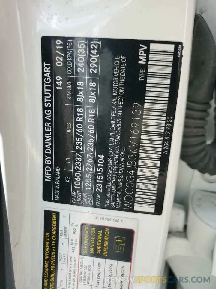 13 Photograph of a damaged car WDC0G4JB3KV169139 MERCEDES-BENZ GLC-CLASS 2019