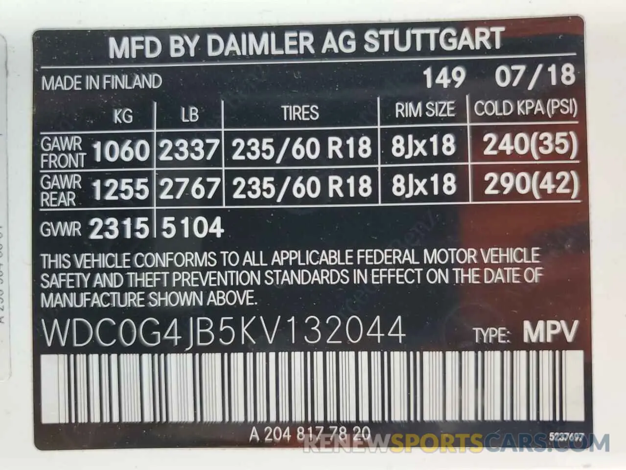 13 Photograph of a damaged car WDC0G4JB5KV132044 MERCEDES-BENZ GLC-CLASS 2019