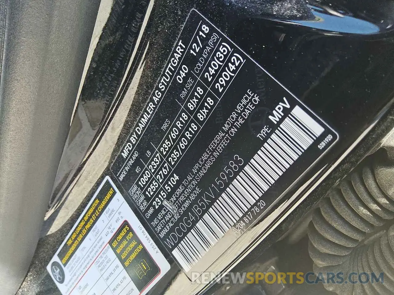 13 Photograph of a damaged car WDC0G4JB5KV159583 MERCEDES-BENZ GLC-CLASS 2019