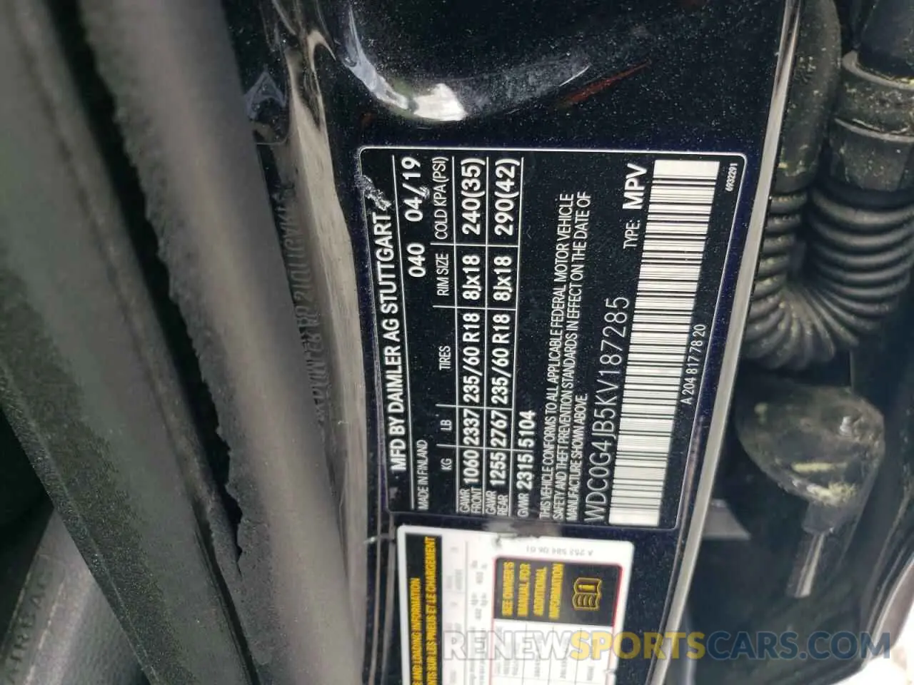 13 Photograph of a damaged car WDC0G4JB5KV187285 MERCEDES-BENZ GLC-CLASS 2019