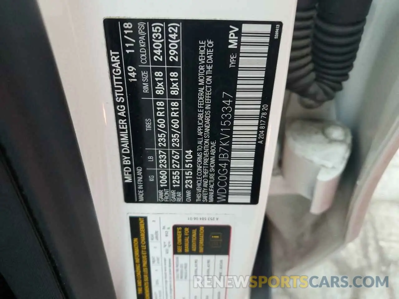 14 Photograph of a damaged car WDC0G4JB7KV153347 MERCEDES-BENZ GLC-CLASS 2019