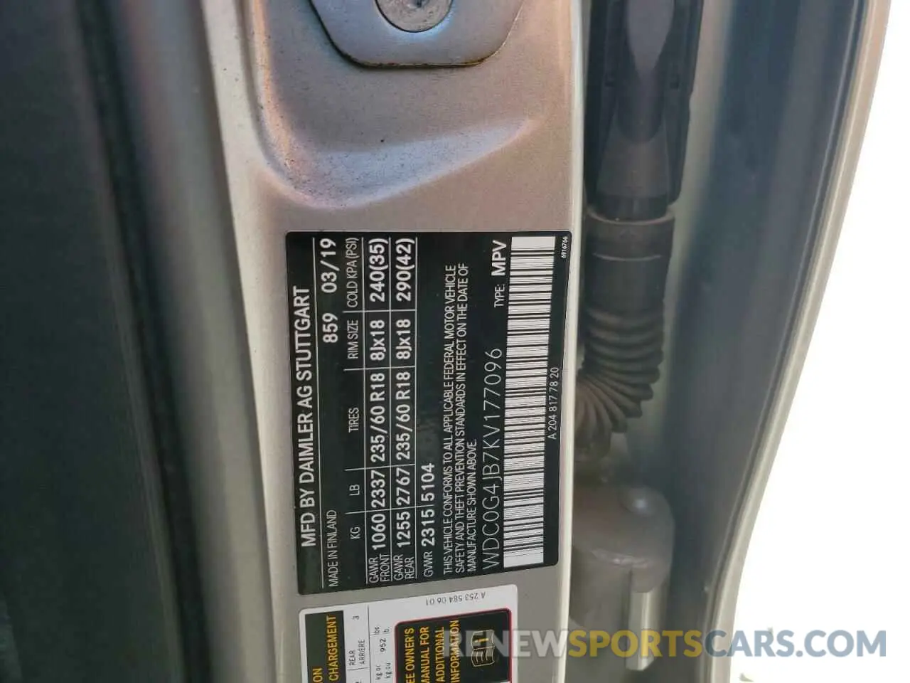 12 Photograph of a damaged car WDC0G4JB7KV177096 MERCEDES-BENZ GLC-CLASS 2019