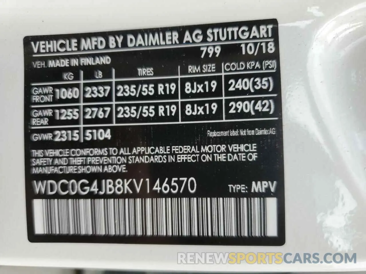 14 Photograph of a damaged car WDC0G4JB8KV146570 MERCEDES-BENZ GLC-CLASS 2019