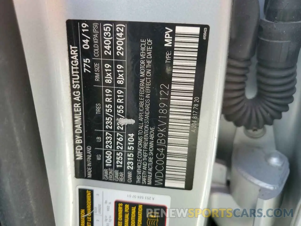 14 Photograph of a damaged car WDC0G4JB9KV189122 MERCEDES-BENZ GLC-CLASS 2019