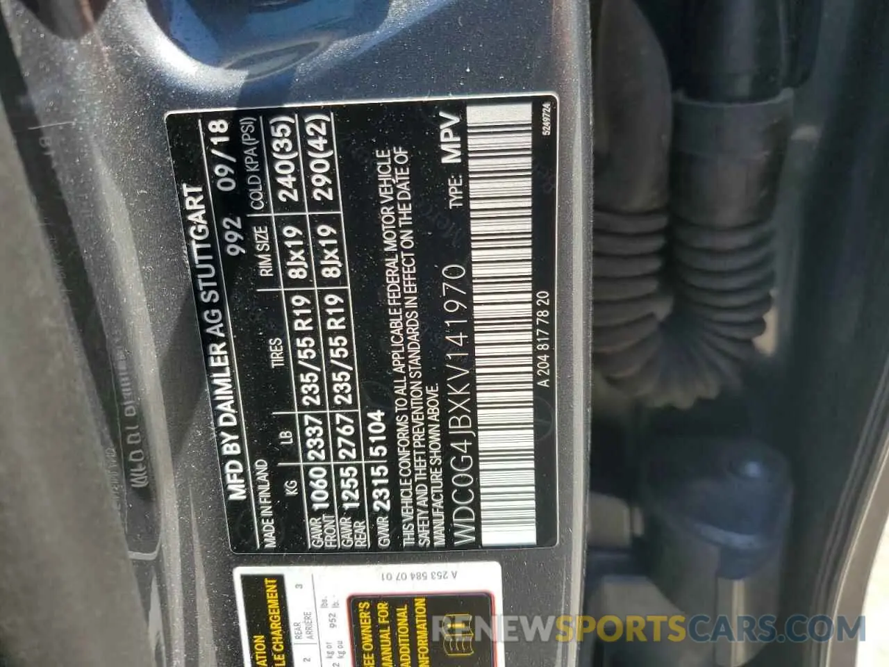 13 Photograph of a damaged car WDC0G4JBXKV141970 MERCEDES-BENZ GLC-CLASS 2019