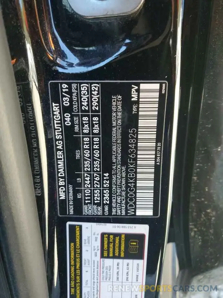 14 Photograph of a damaged car WDC0G4KB0KF634825 MERCEDES-BENZ GLC-CLASS 2019