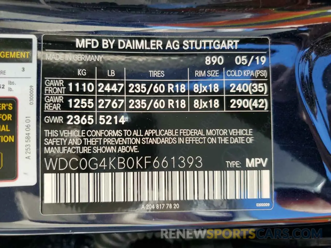 14 Photograph of a damaged car WDC0G4KB0KF661393 MERCEDES-BENZ GLC-CLASS 2019