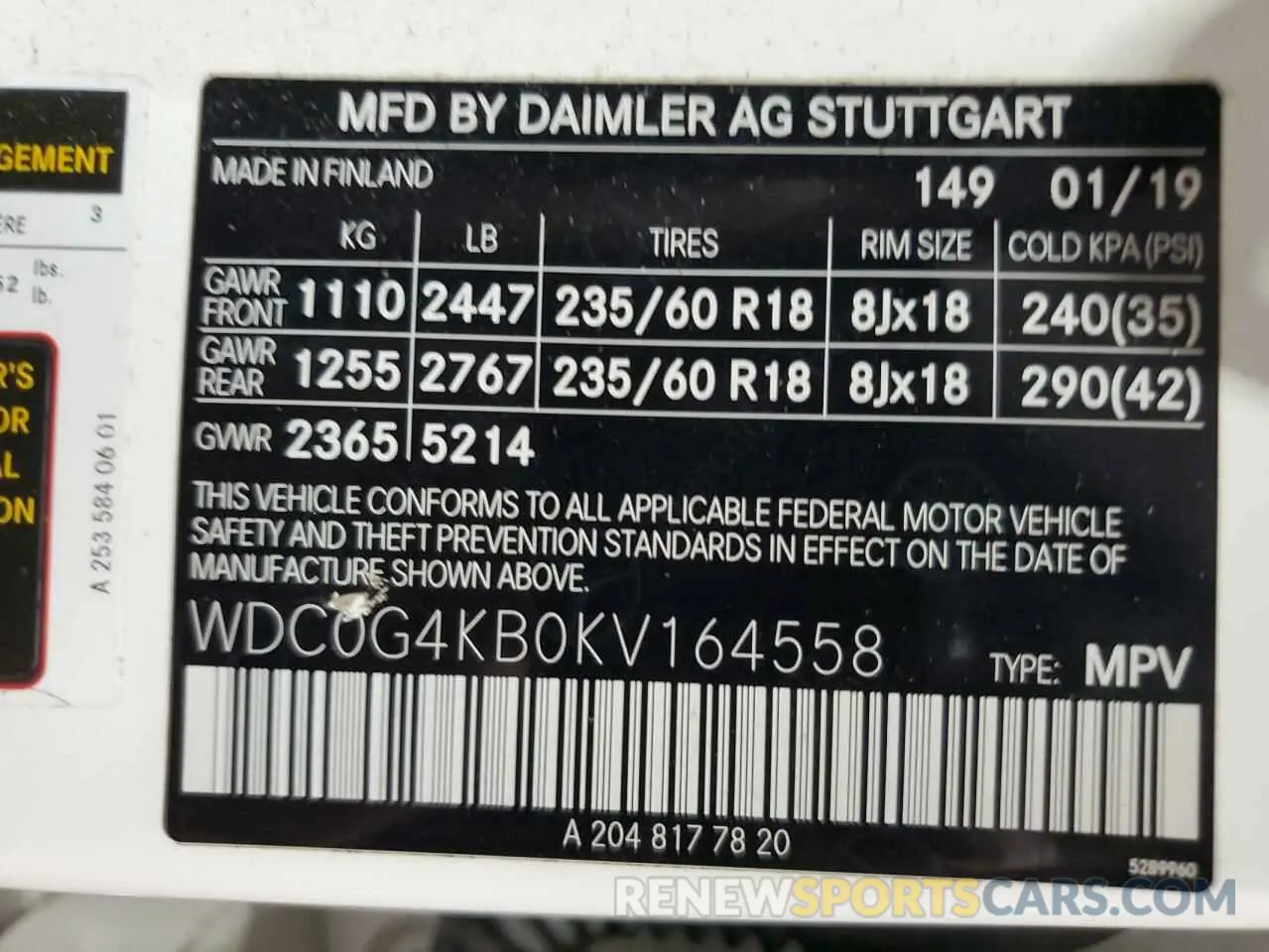 13 Photograph of a damaged car WDC0G4KB0KV164558 MERCEDES-BENZ GLC-CLASS 2019