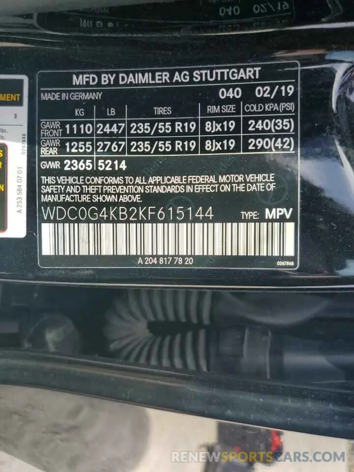 13 Photograph of a damaged car WDC0G4KB2KF615144 MERCEDES-BENZ GLC-CLASS 2019
