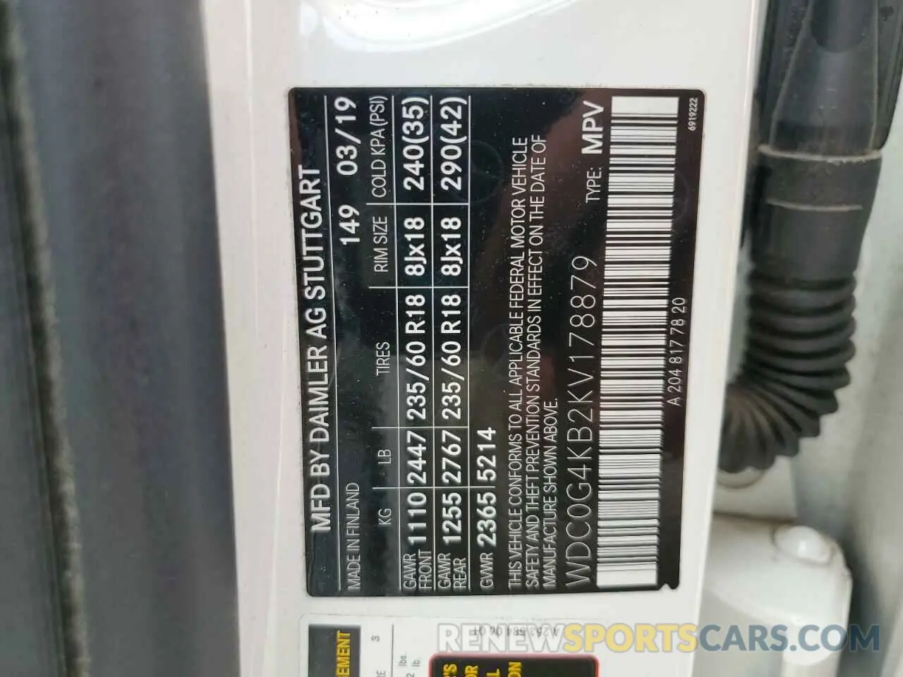 13 Photograph of a damaged car WDC0G4KB2KV178879 MERCEDES-BENZ GLC-CLASS 2019