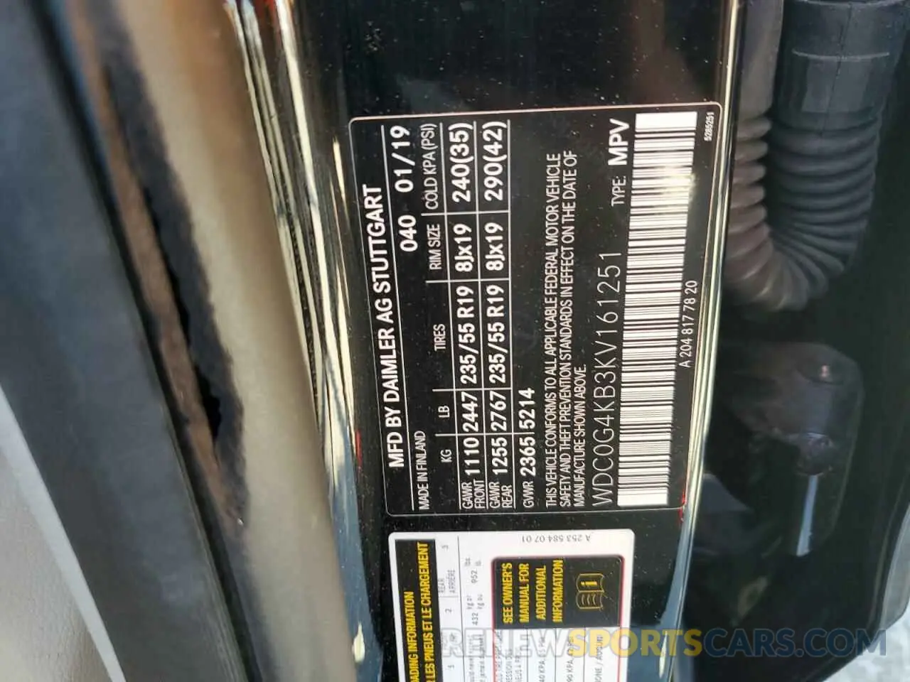13 Photograph of a damaged car WDC0G4KB3KV161251 MERCEDES-BENZ GLC-CLASS 2019