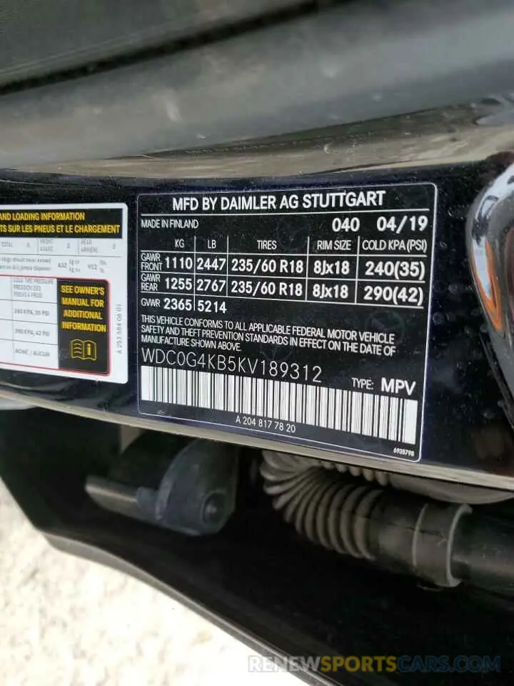 13 Photograph of a damaged car WDC0G4KB5KV189312 MERCEDES-BENZ GLC-CLASS 2019