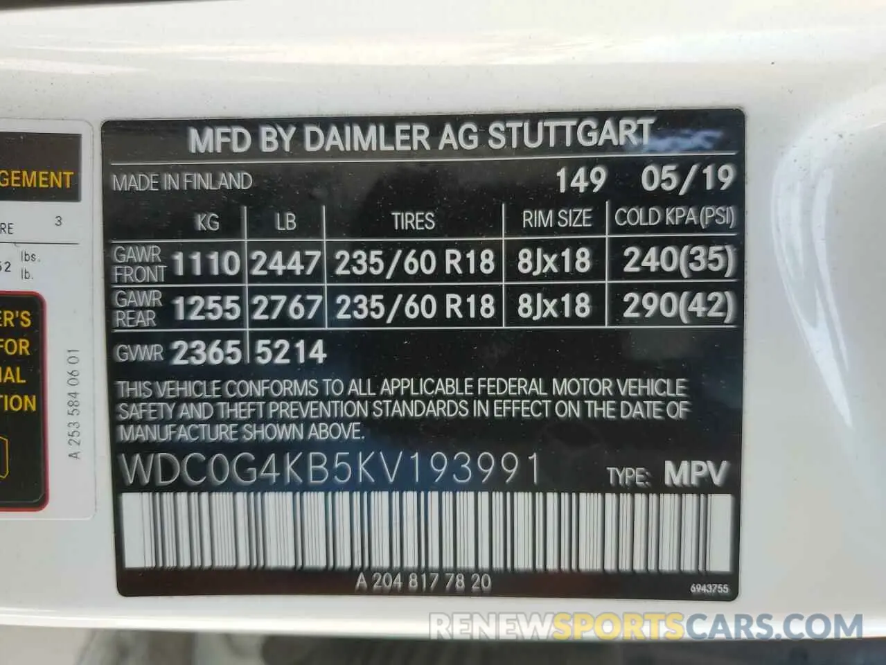 14 Photograph of a damaged car WDC0G4KB5KV193991 MERCEDES-BENZ GLC-CLASS 2019