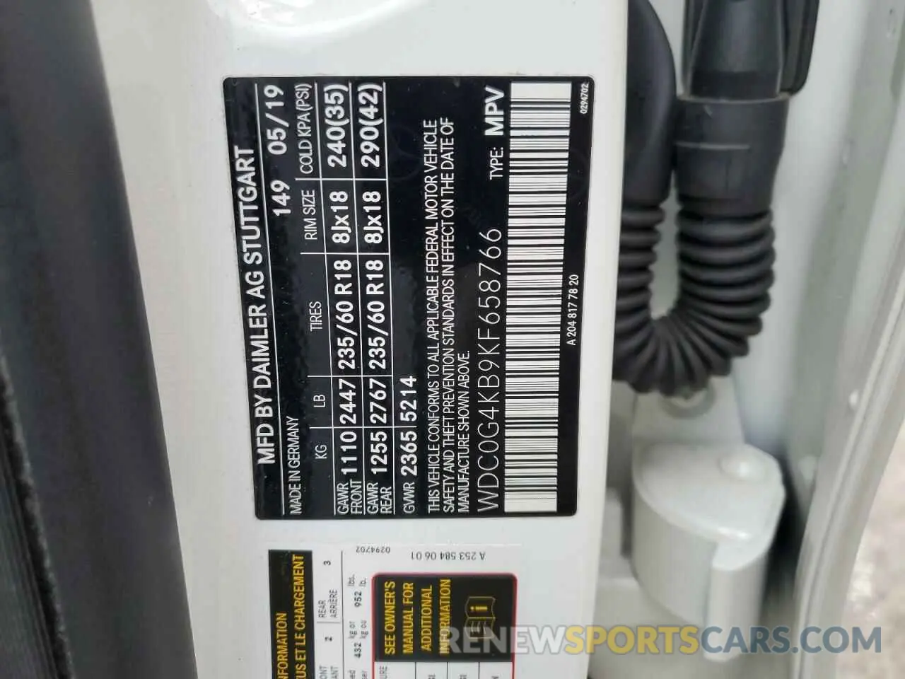 13 Photograph of a damaged car WDC0G4KB9KF658766 MERCEDES-BENZ GLC-CLASS 2019