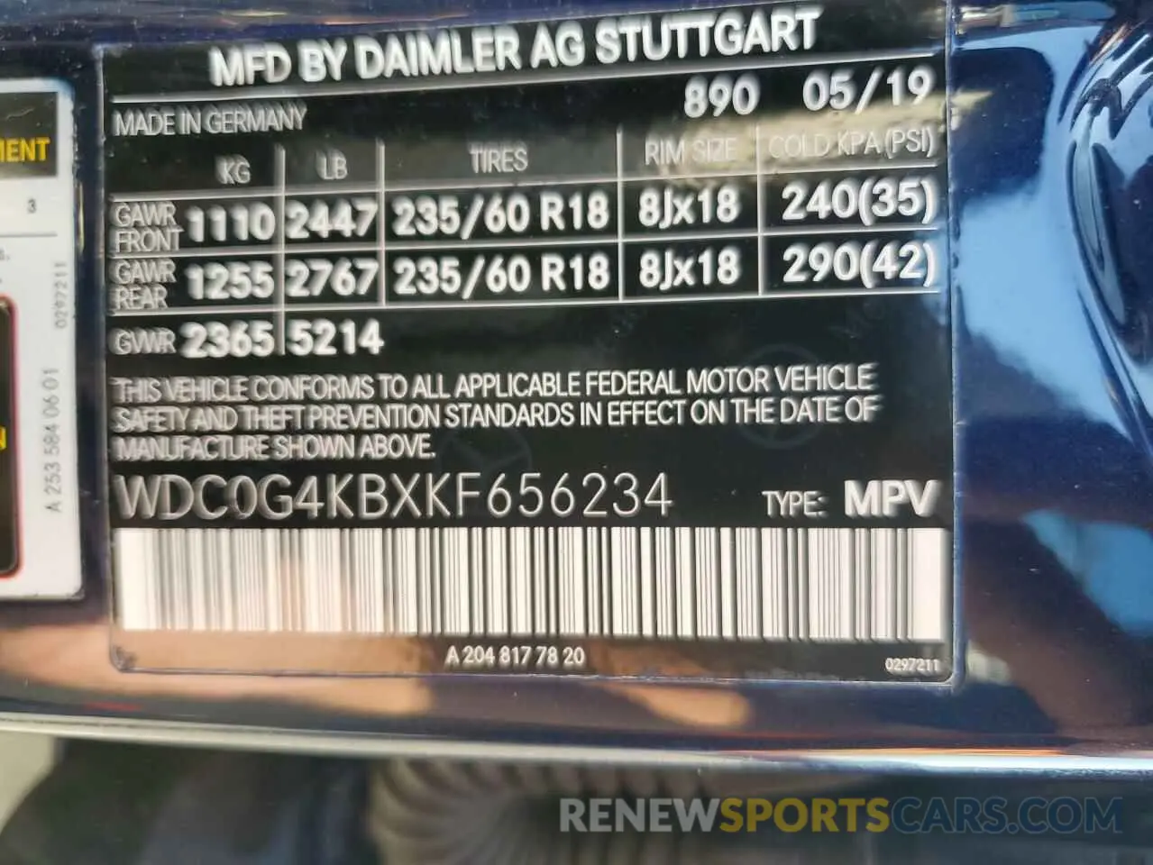 12 Photograph of a damaged car WDC0G4KBXKF656234 MERCEDES-BENZ GLC-CLASS 2019