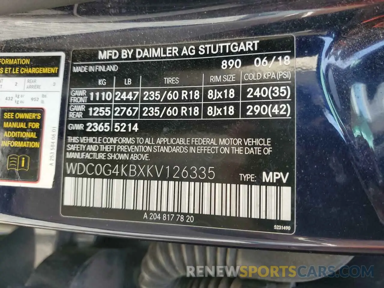 14 Photograph of a damaged car WDC0G4KBXKV126335 MERCEDES-BENZ GLC-CLASS 2019