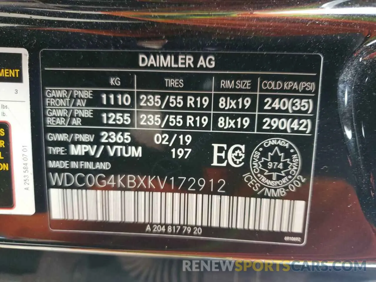 13 Photograph of a damaged car WDC0G4KBXKV172912 MERCEDES-BENZ GLC-CLASS 2019