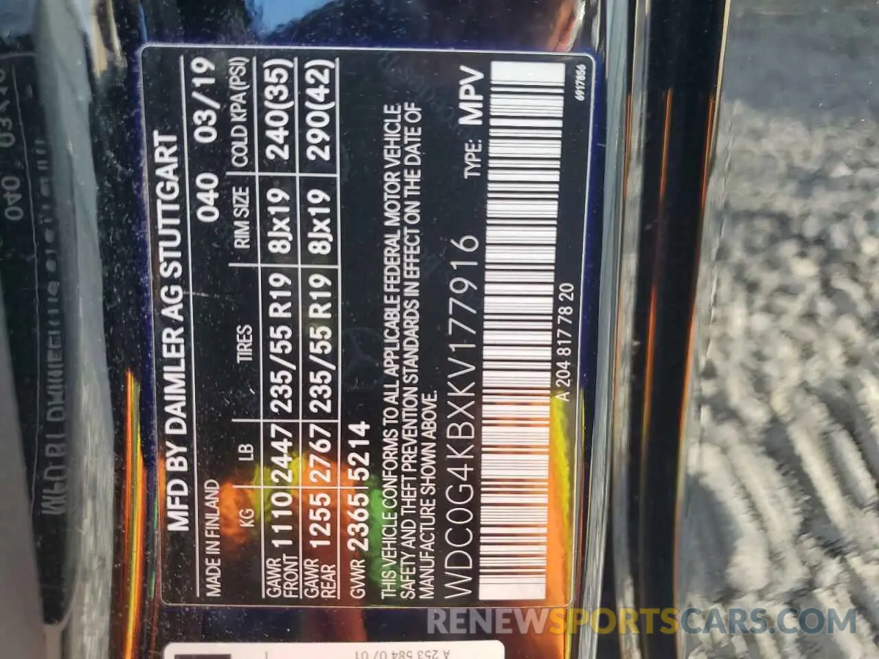 14 Photograph of a damaged car WDC0G4KBXKV177916 MERCEDES-BENZ GLC-CLASS 2019
