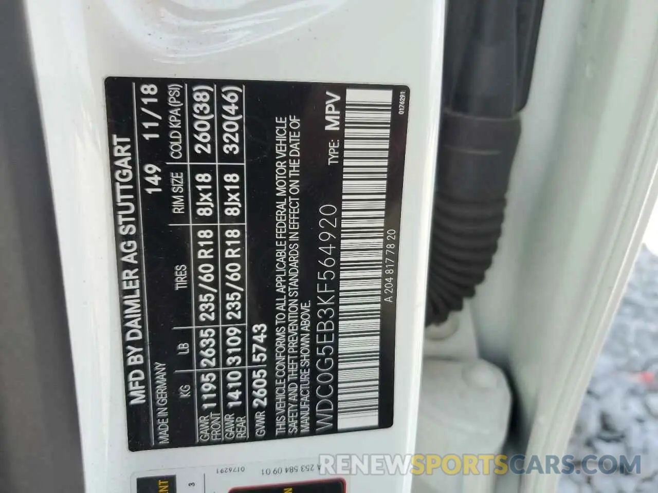 13 Photograph of a damaged car WDC0G5EB3KF564920 MERCEDES-BENZ GLC-CLASS 2019