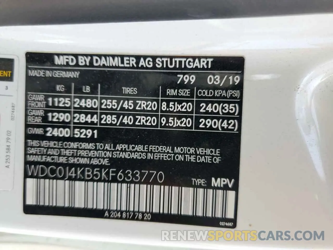 13 Photograph of a damaged car WDC0J4KB5KF633770 MERCEDES-BENZ GLC-CLASS 2019