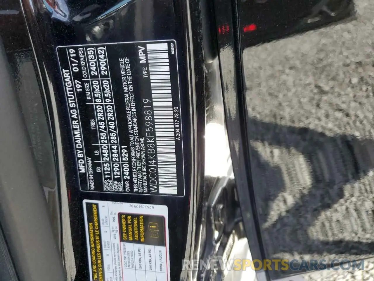 14 Photograph of a damaged car WDC0J4KB8KF598819 MERCEDES-BENZ GLC-CLASS 2019